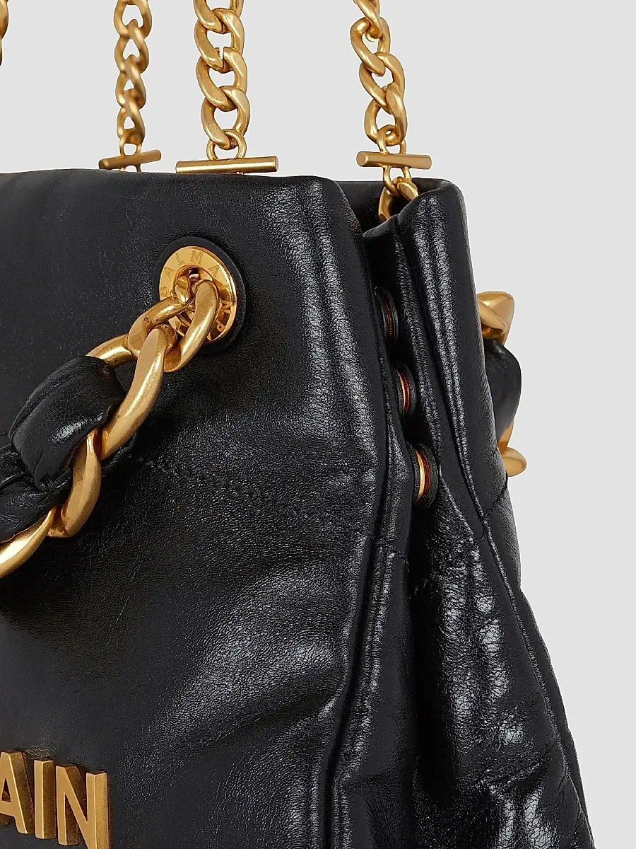 Balmain Women's 1945 Soft Cabas Crinkled Leather Bag - Noir | Thumbnail 8