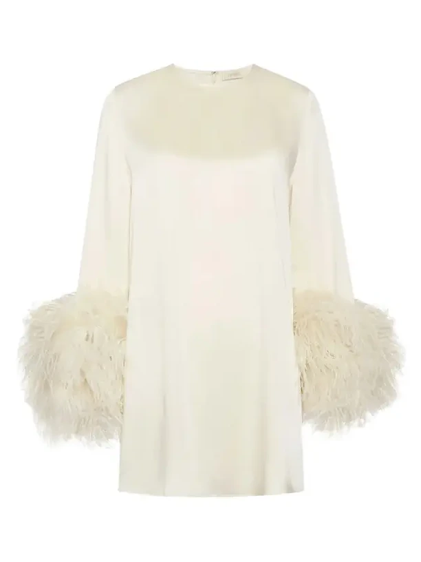 Satin Dress With Feathers Satin Dress With Feathers