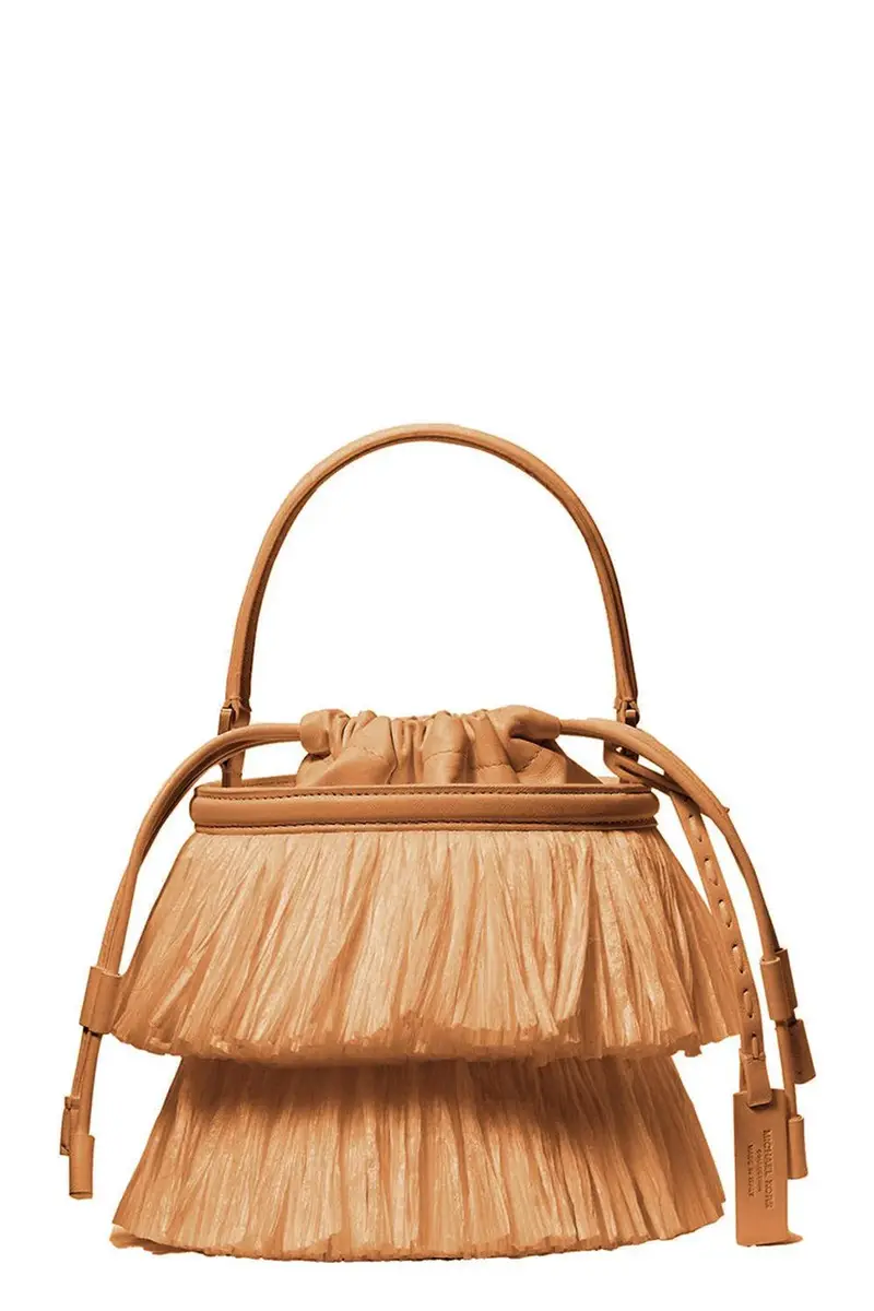Michael Kors Collection Mini Ischia Bucket Bag - Natural | Image 1 Michael Kors Collection Mini Ischia Bucket Bag - Natural | Image 1