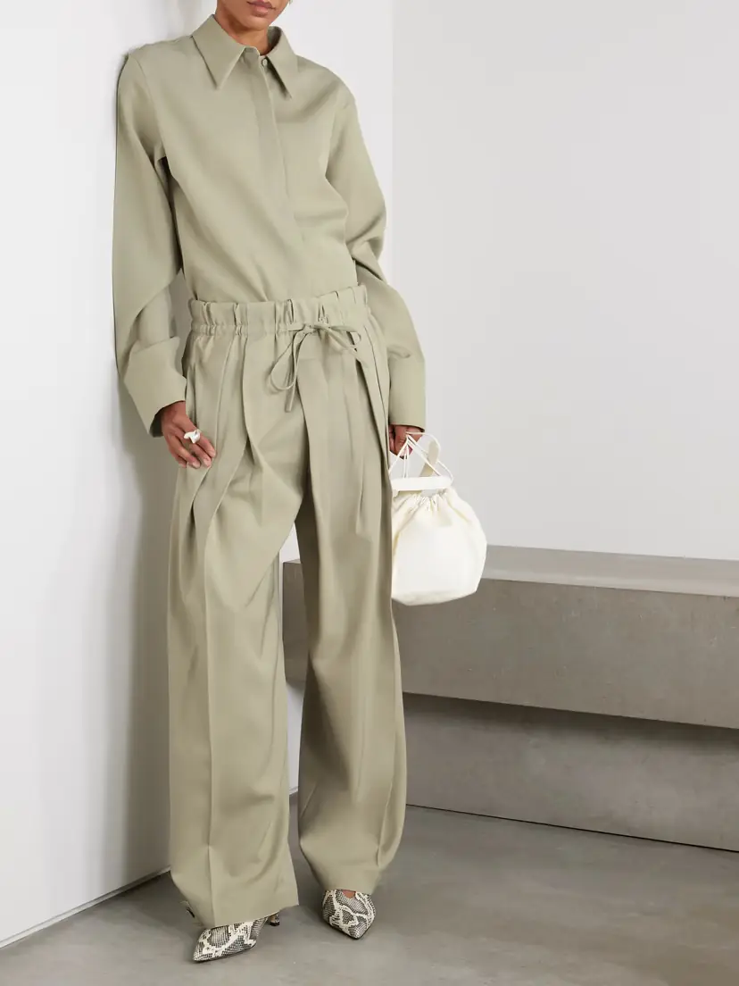 Jil Sander Pleated Wool-twill Wide-leg Pants | Thumbnail 2 Jil Sander Pleated Wool-twill Wide-leg Pants | Thumbnail 2