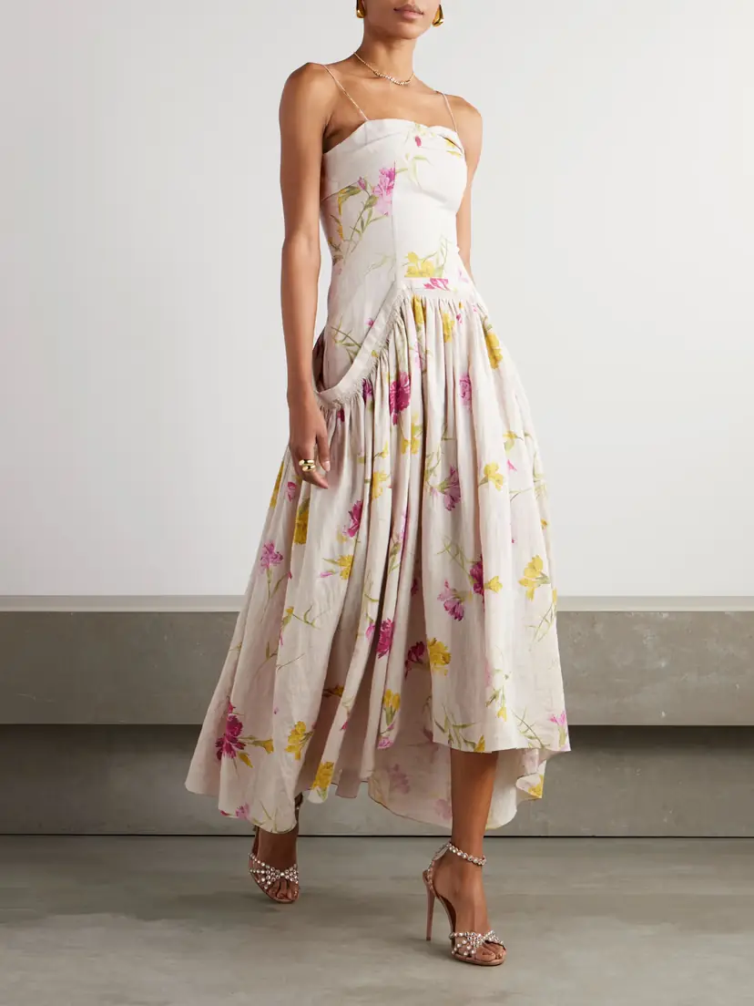 Erdem Floral-print Linen Midi Dress | Thumbnail 2