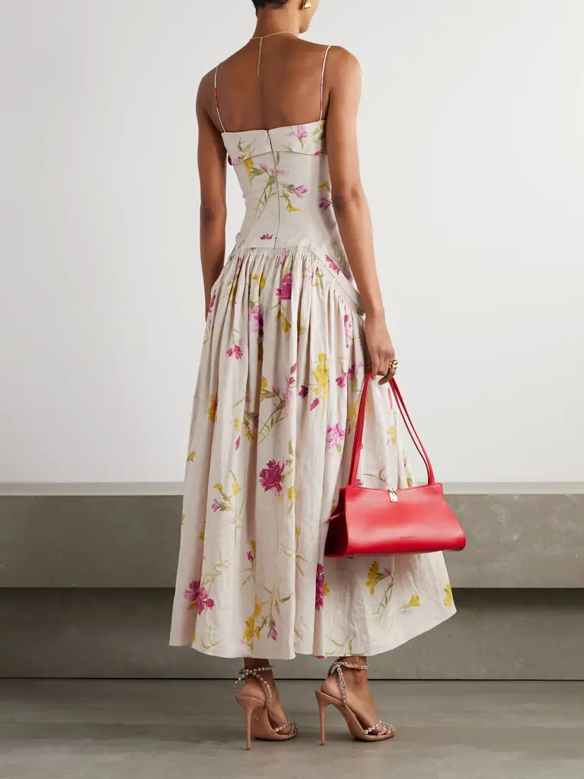 Erdem Floral-print Linen Midi Dress | Thumbnail 3