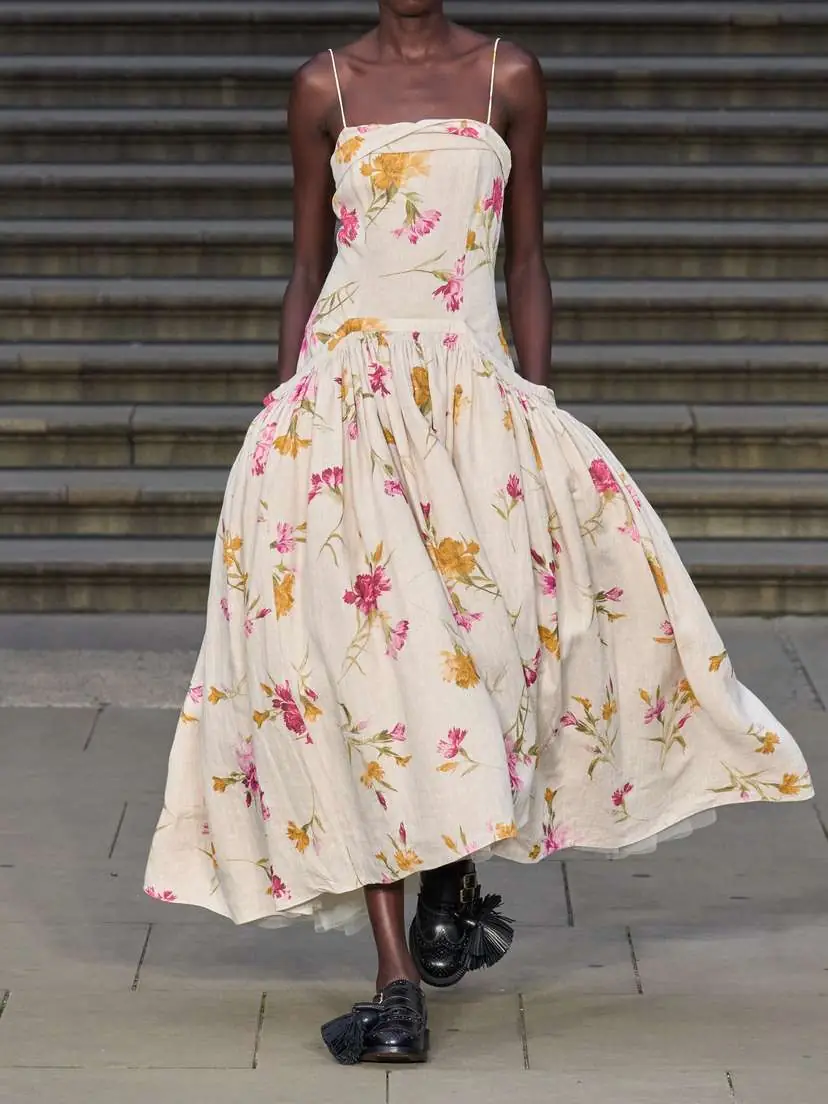 Erdem Floral-print Linen Midi Dress | Thumbnail 4