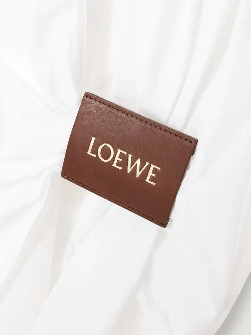 Loewe Wrap-effect Leather-trimmed Cotton-poplin Shirt | Thumbnail 4 Loewe Wrap-effect Leather-trimmed Cotton-poplin Shirt | Thumbnail 4