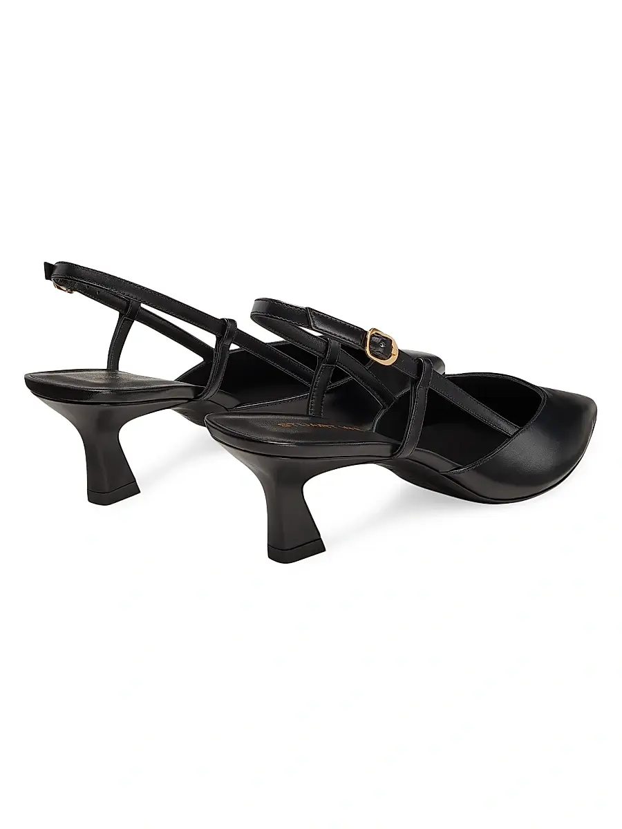 Stuart Weitzman Women's Vinnie 50MM Leather Slingback Pumps | Thumbnail 3 Stuart Weitzman Women's Vinnie 50MM Leather Slingback Pumps | Thumbnail 3