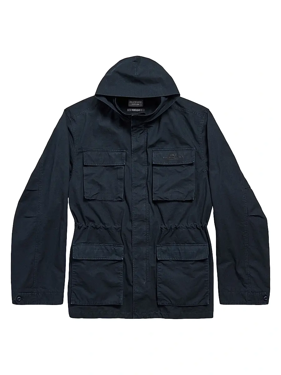 Balenciaga Men's Uniform Parka Jacket - Ink - Size 40 | Image 1 Balenciaga Men's Uniform Parka Jacket - Ink - Size 40 | Image 1