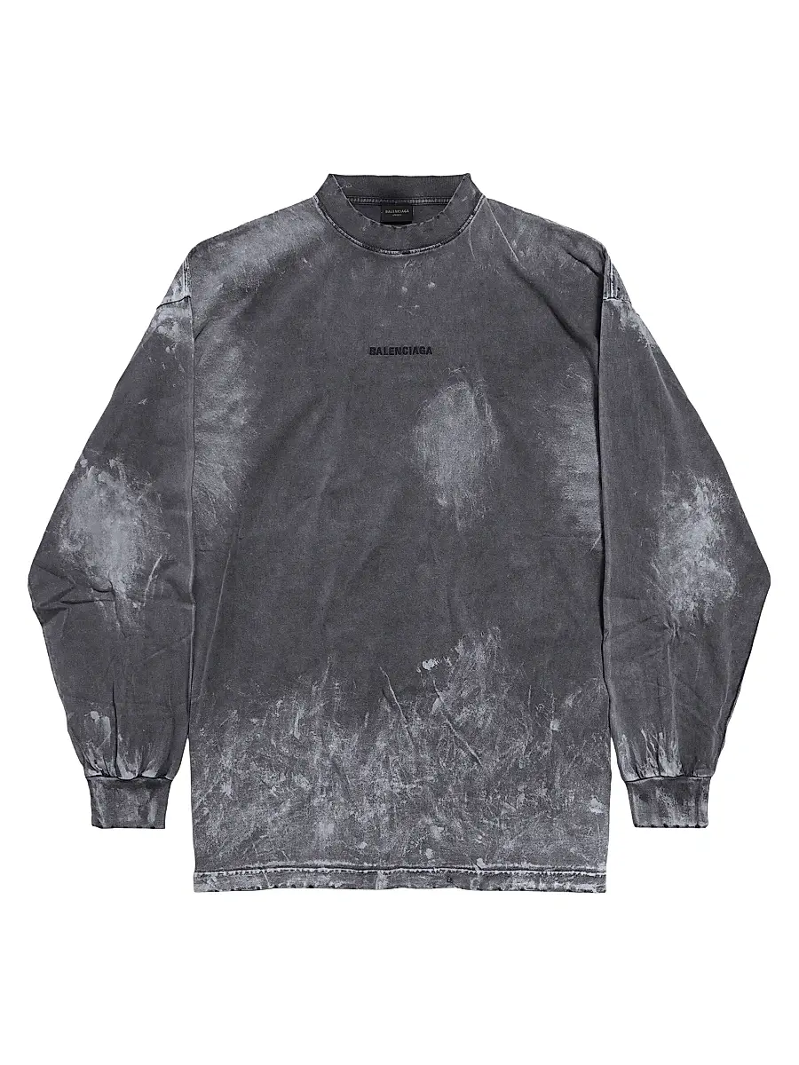 Balenciaga Men's Back Long Sleeve Large Fit T-Shirt | Image 1 Balenciaga Men's Back Long Sleeve Large Fit T-Shirt | Image 1