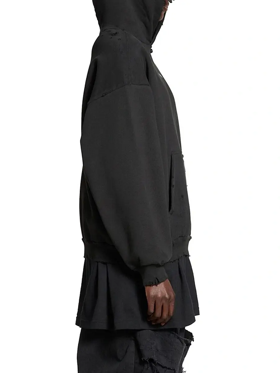 Balenciaga Women's Back Medium Fit Hoodie - Black | Thumbnail 4