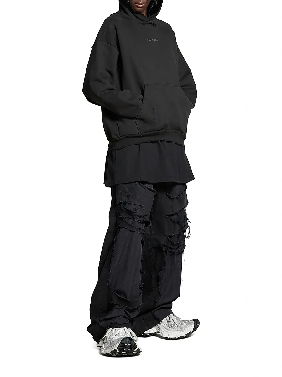 Balenciaga Women's Back Medium Fit Hoodie - Black | Thumbnail 6