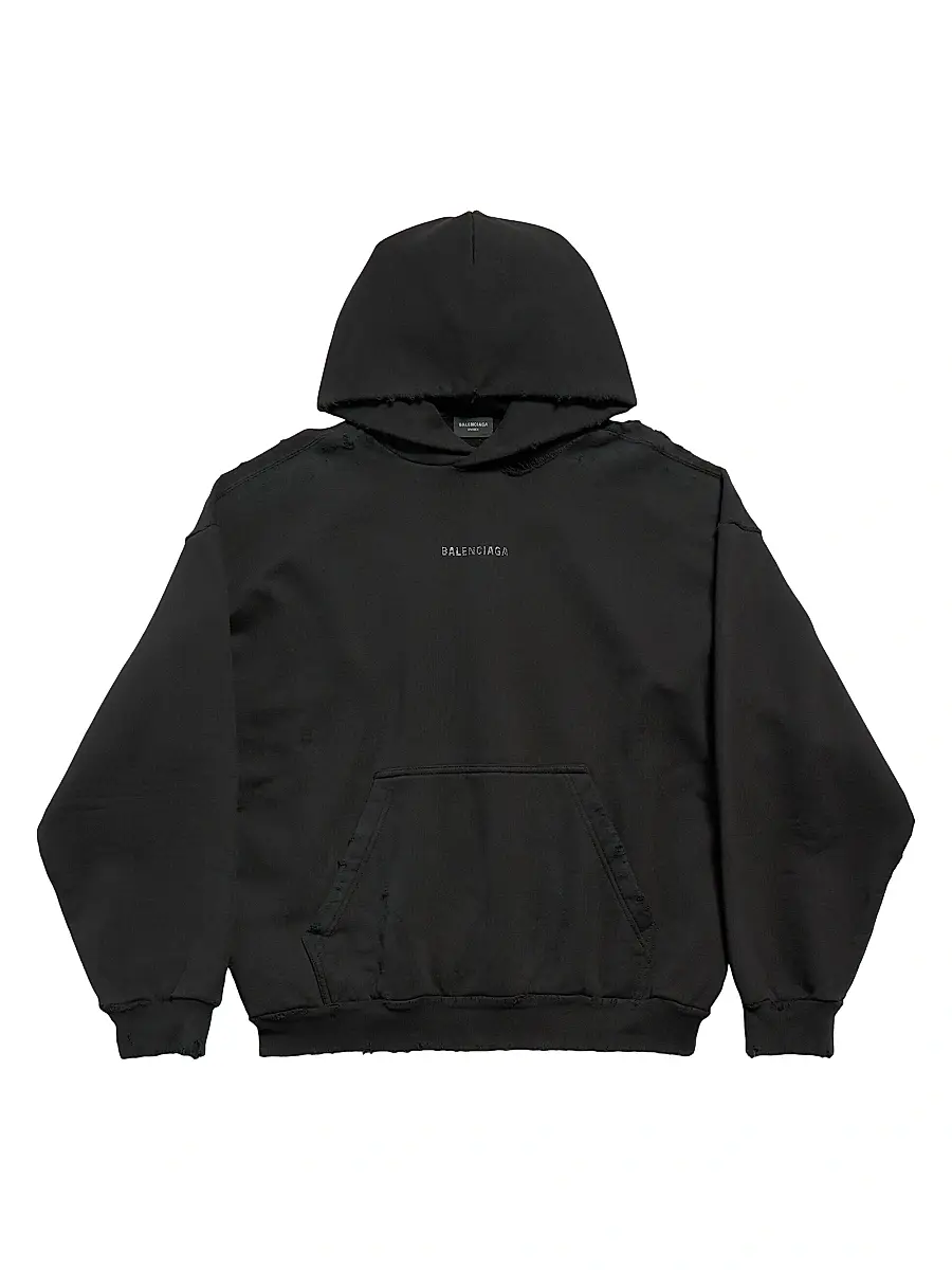 Balenciaga Women's Back Medium Fit Hoodie - Black | Image 1 Balenciaga Women's Back Medium Fit Hoodie - Black | Image 1