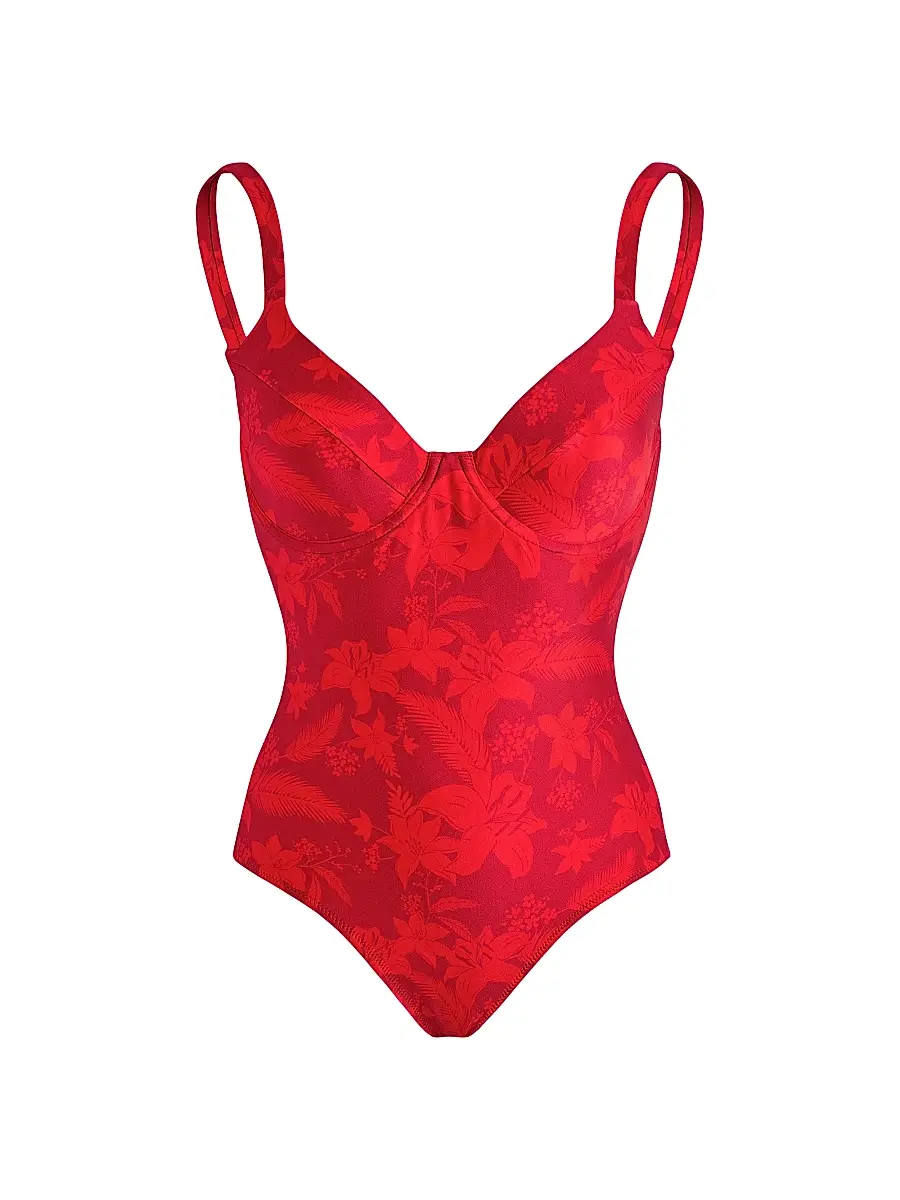 Vilebrequin Women's Flower Power One-Piece Swimsuit - Lipstick | Image 1 Vilebrequin Women's Flower Power One-Piece Swimsuit - Lipstick | Image 1