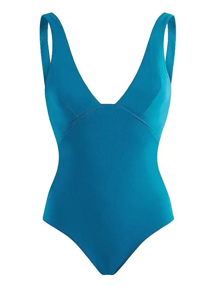 Vilebrequin Women's Stretch-Jersey Plunging V-Neck One-Piece Swimsuit