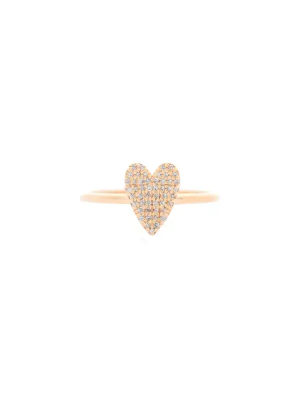 0.16ct Diamond 18K Heart Pave Gold Ring
