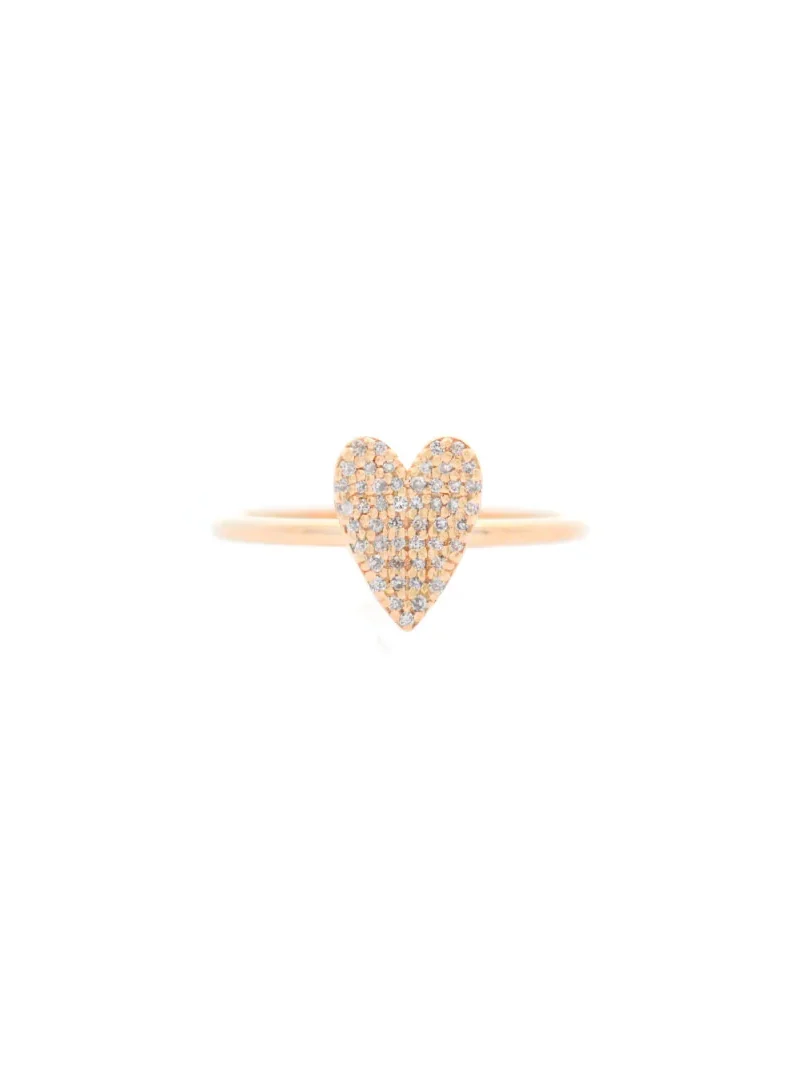 0.16ct Diamond 18K Heart Pave Gold Ring