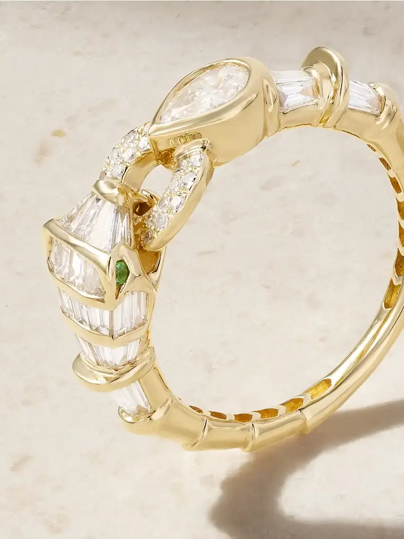 SHAY Serpentine 18-karat Gold, Diamond And Garnet Ring | Thumbnail 4 SHAY Serpentine 18-karat Gold, Diamond And Garnet Ring | Thumbnail 4
