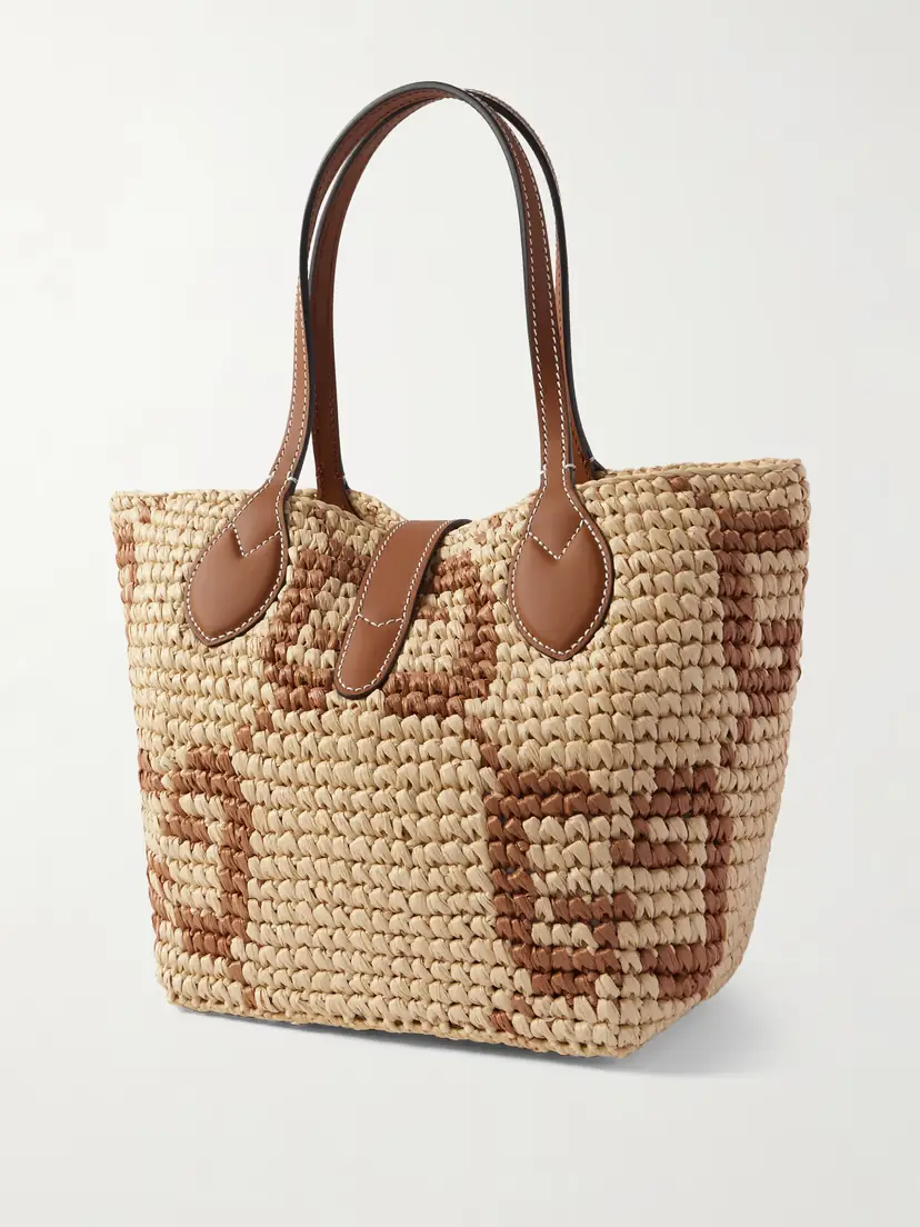 Gucci Leather-trimmed Logo-jacquard Raffia Tote | Thumbnail 3 Gucci Leather-trimmed Logo-jacquard Raffia Tote | Thumbnail 3