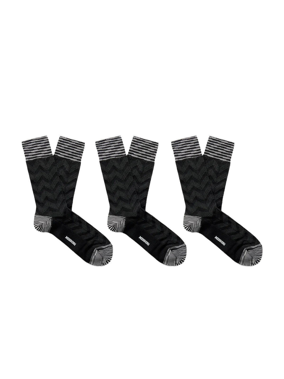 Three-Pack Crochet-Knit Cotton-Blend Socks - Men Three-Pack Crochet-Knit Cotton-Blend Socks - Men