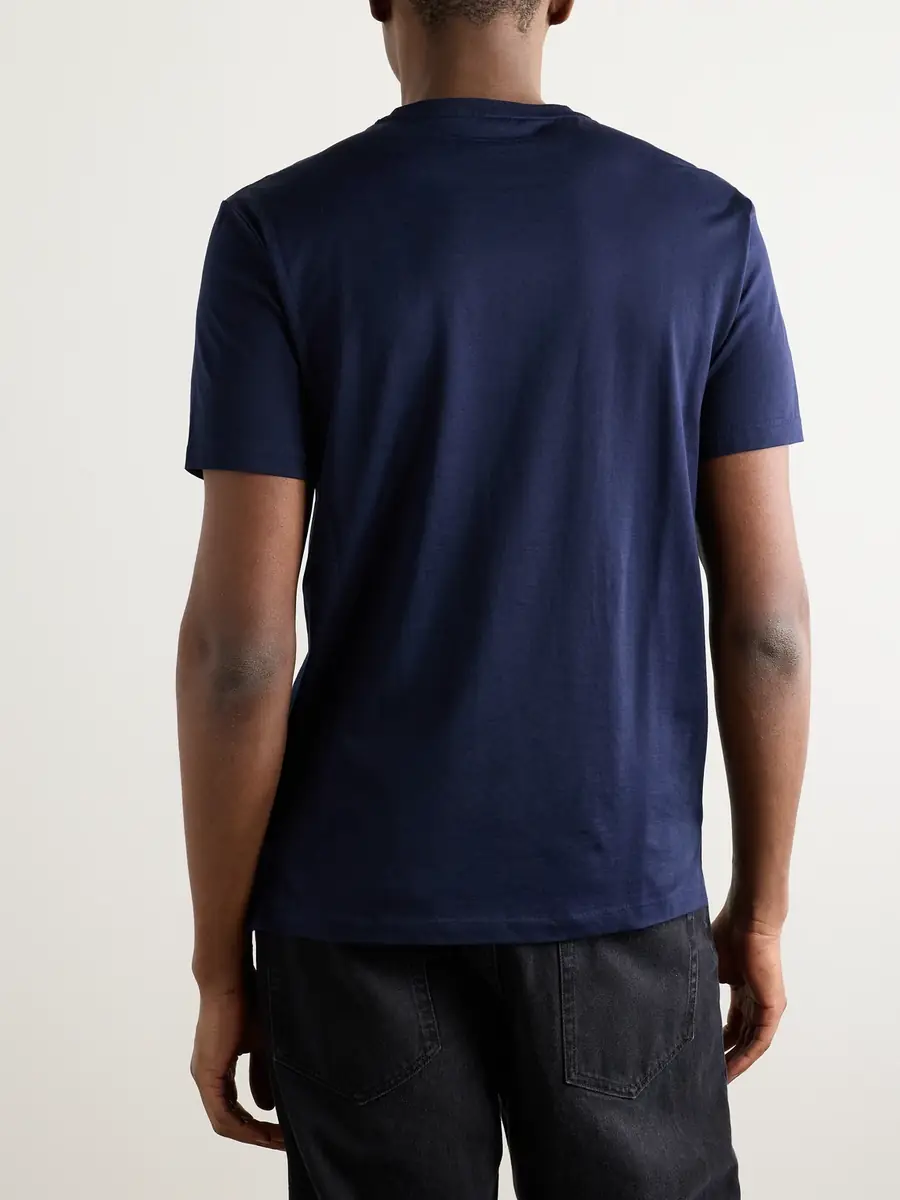 Ralph Lauren Purple Label Logo-Embroidered Cotton-Lisle T-Shirt - Men | Thumbnail 4 Ralph Lauren Purple Label Logo-Embroidered Cotton-Lisle T-Shirt - Men | Thumbnail 4