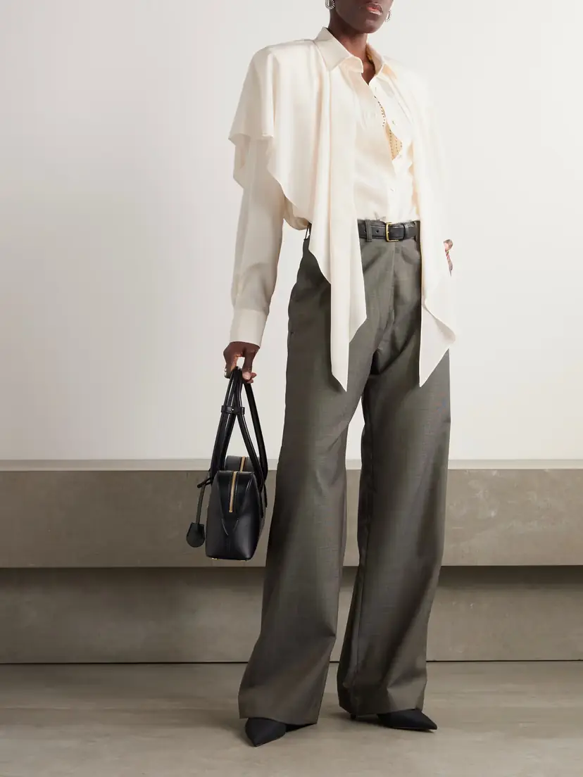 Stella McCartney Cape-effect Organic Silk-crepe De Chine Shirt | Thumbnail 2 Stella McCartney Cape-effect Organic Silk-crepe De Chine Shirt | Thumbnail 2