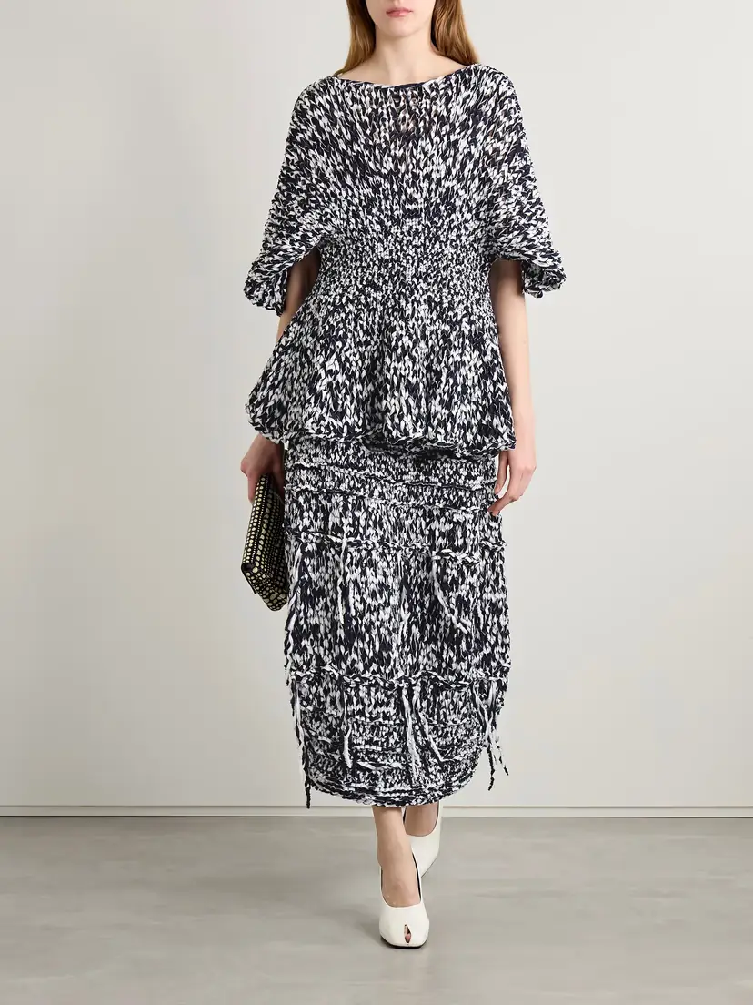 Khaite Inna Fringed Cotton-blend Midi Skirt | Thumbnail 2 Khaite Inna Fringed Cotton-blend Midi Skirt | Thumbnail 2