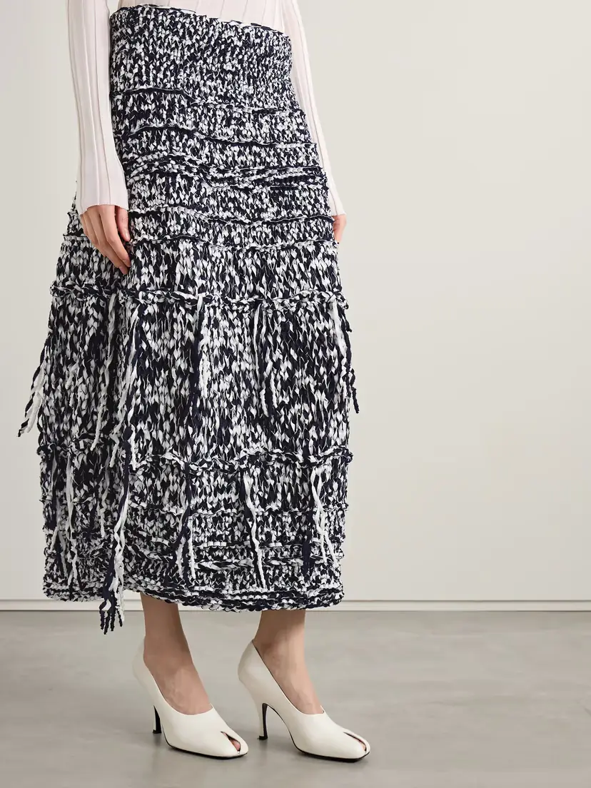Khaite Inna Fringed Cotton-blend Midi Skirt | Thumbnail 3 Khaite Inna Fringed Cotton-blend Midi Skirt | Thumbnail 3