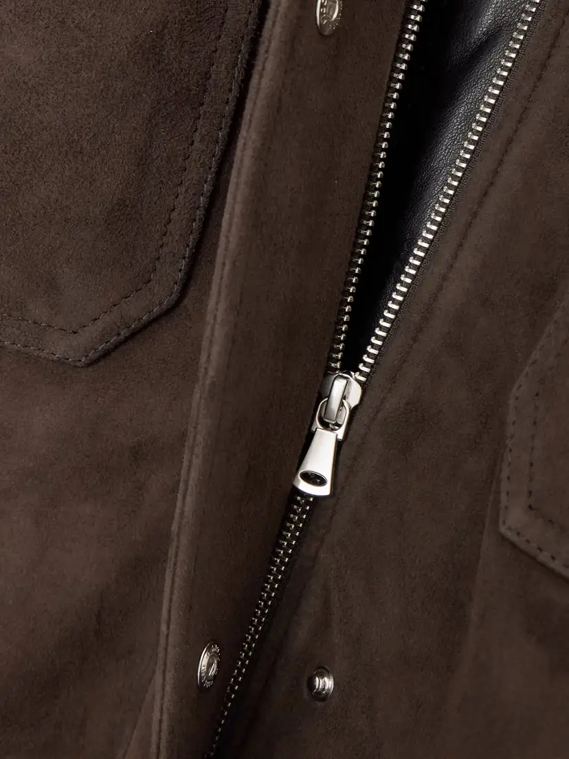 Nour Hammour Barn Leather-trimmed Suede Jacket | Thumbnail 5 Nour Hammour Barn Leather-trimmed Suede Jacket | Thumbnail 5