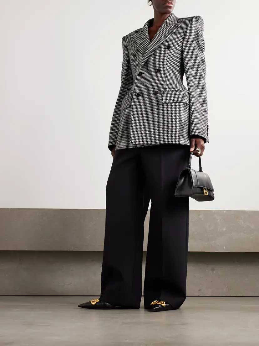 Balenciaga Hourglass Houndstooth Double-breasted Wool Blazer | Thumbnail 2 Balenciaga Hourglass Houndstooth Double-breasted Wool Blazer | Thumbnail 2
