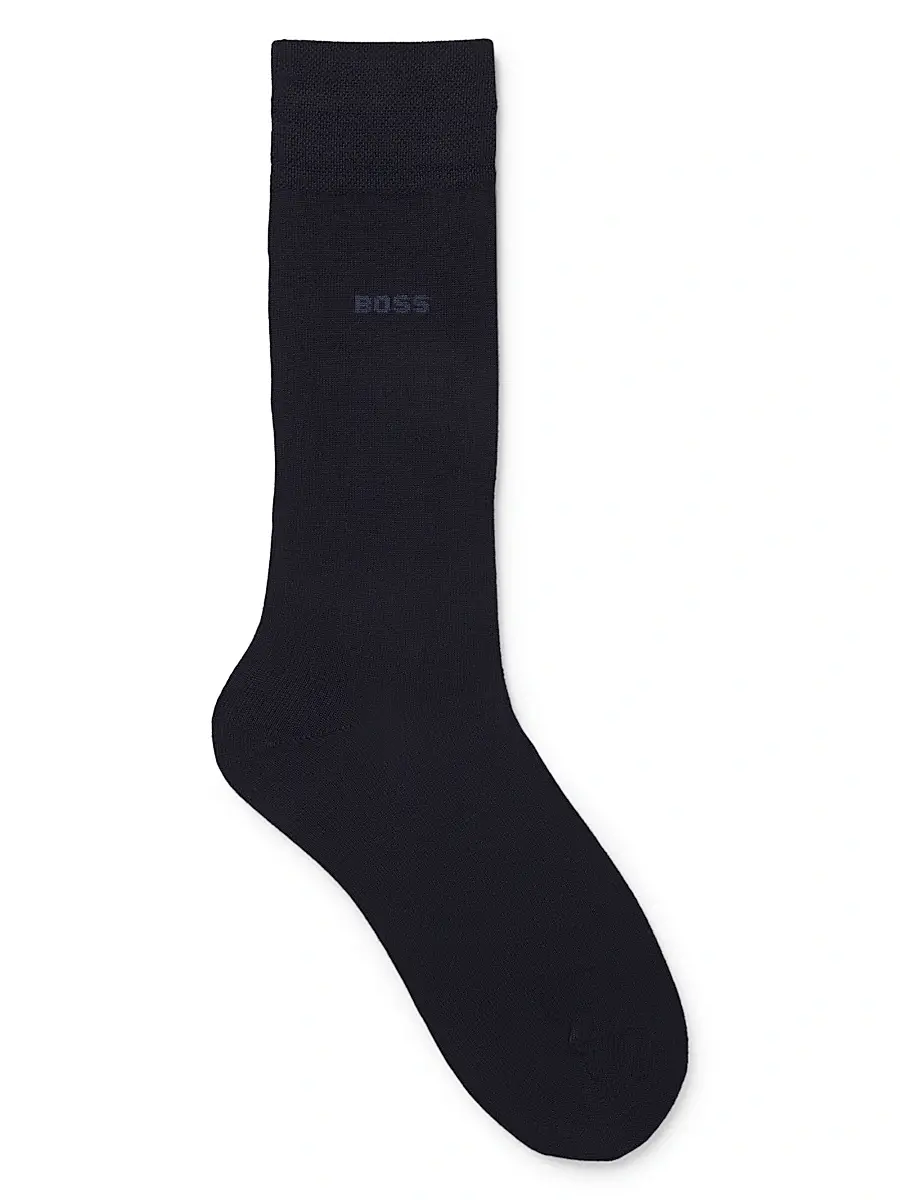 Men's Regular-Length Socks in a Bamboo-Viscose Blend - Blue