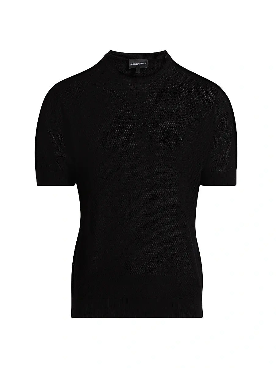 Emporio Armani Men's Textured Dot Short-Sleeve Sweater