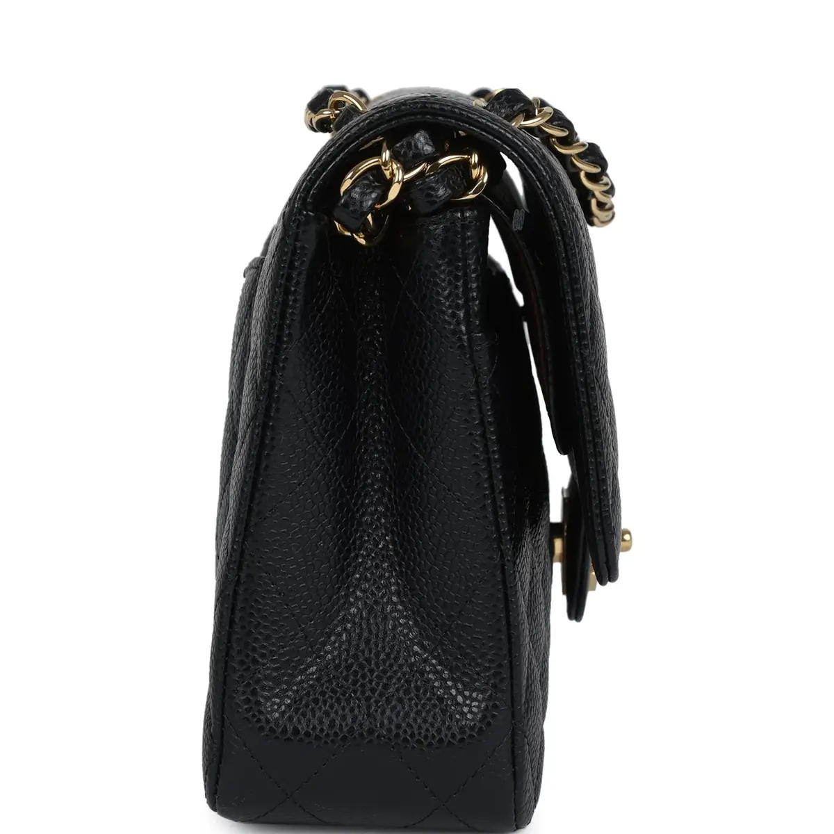 Chanel Chanel Medium Classic Double Flap Bag Black Caviar Gold Hardware | Thumbnail 3