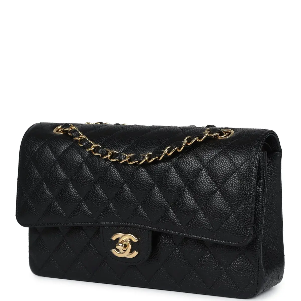 Chanel Chanel Medium Classic Double Flap Bag Black Caviar Gold Hardware | Thumbnail 5