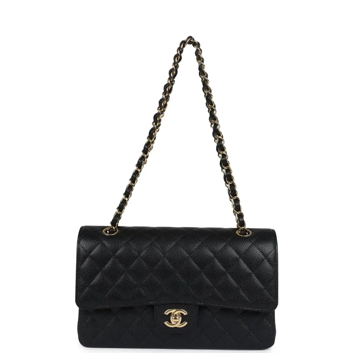 Chanel Chanel Medium Classic Double Flap Bag Black Caviar Gold Hardware | Thumbnail 7