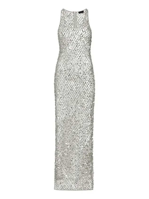 Lapointe Net Mesh Sequin Tank Gown