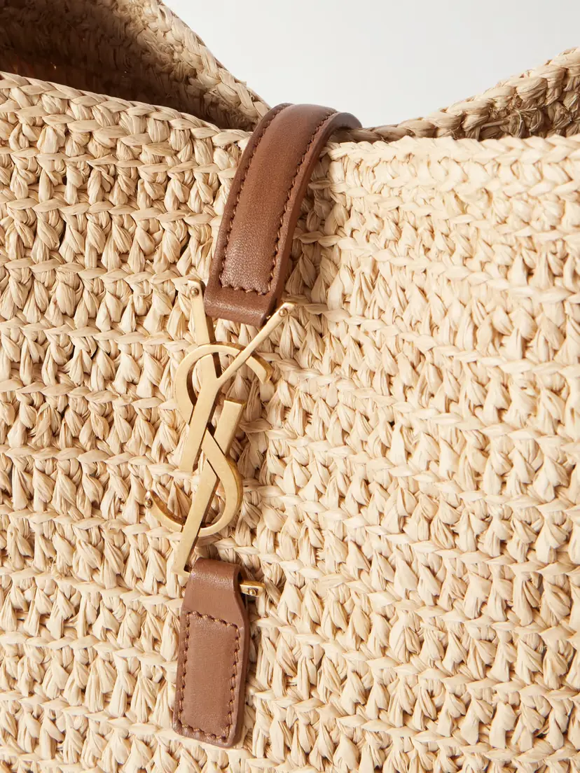 Saint Laurent Le 5 À 7 Bea Small Leather-trimmed Raffia Shoulder Bag | Thumbnail 4 Saint Laurent Le 5 À 7 Bea Small Leather-trimmed Raffia Shoulder Bag | Thumbnail 4