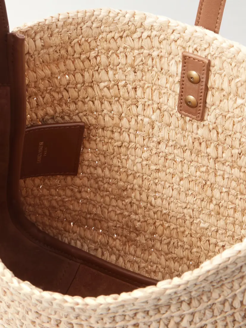Saint Laurent Le 5 À 7 Bea Small Leather-trimmed Raffia Shoulder Bag | Thumbnail 5 Saint Laurent Le 5 À 7 Bea Small Leather-trimmed Raffia Shoulder Bag | Thumbnail 5