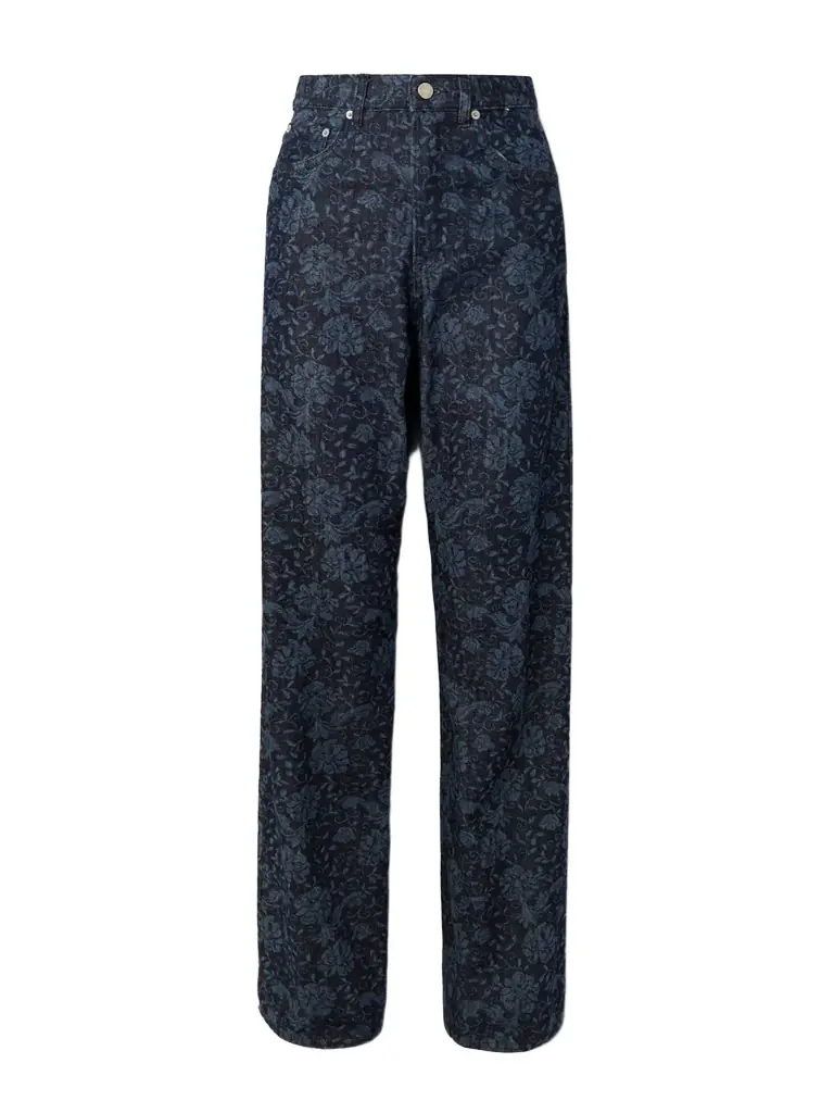 Bleached Mid-rise Straight-leg Jeans
