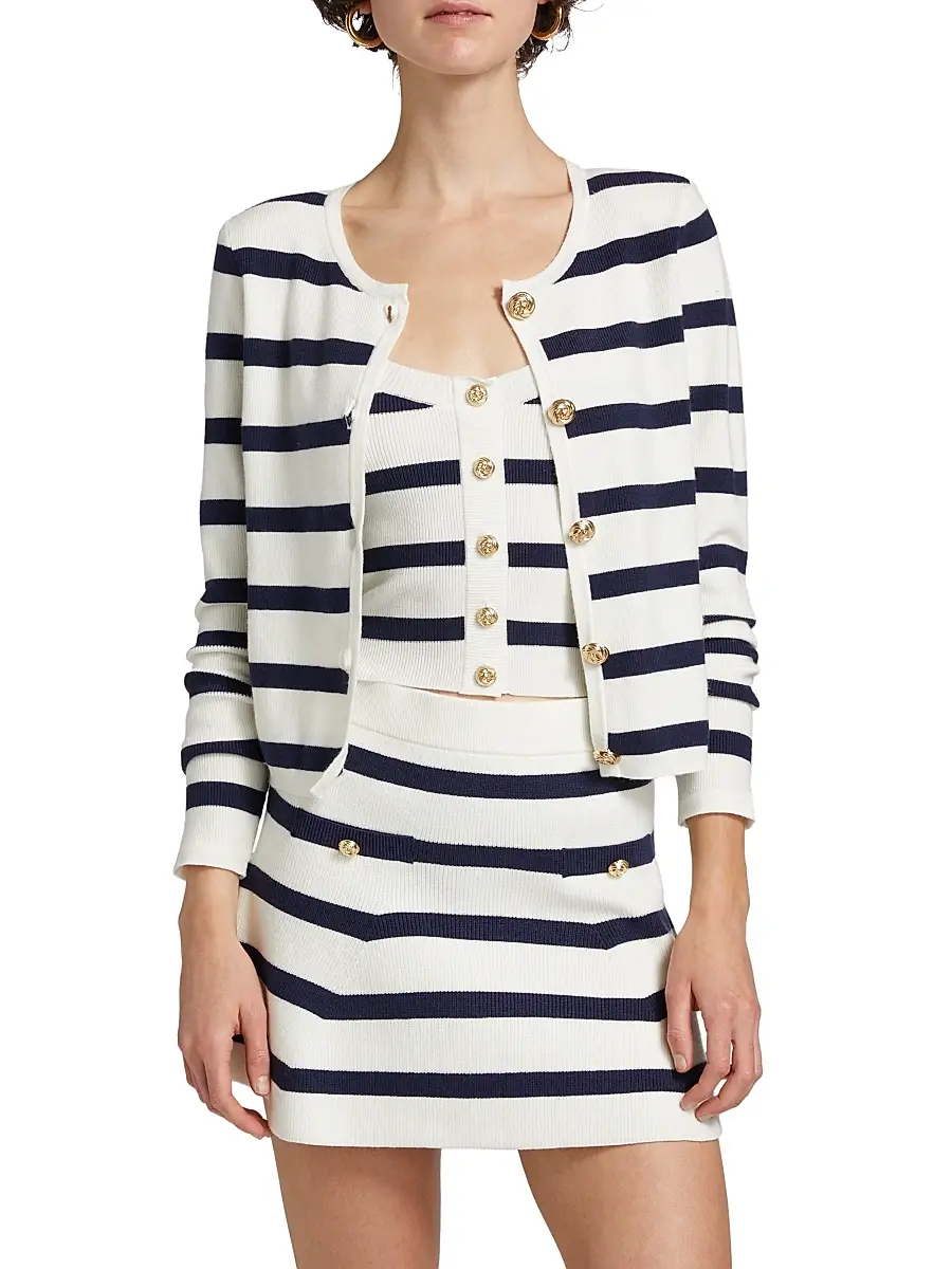 Generation Love Women's Logan Striped Crop Cardigan | Thumbnail 3 Generation Love Women's Logan Striped Crop Cardigan | Thumbnail 3