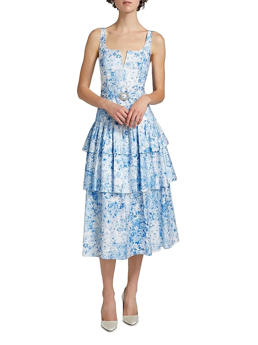 Generation Love Women's Celeste Floral Cotton Poplin Midi-Dress | Thumbnail 3 Generation Love Women's Celeste Floral Cotton Poplin Midi-Dress | Thumbnail 3