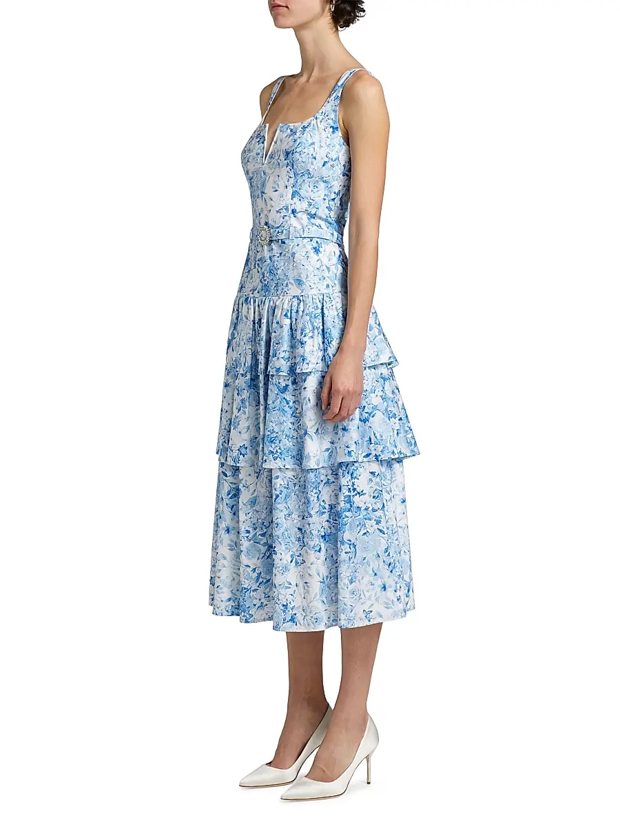Generation Love Women's Celeste Floral Cotton Poplin Midi-Dress | Thumbnail 4 Generation Love Women's Celeste Floral Cotton Poplin Midi-Dress | Thumbnail 4