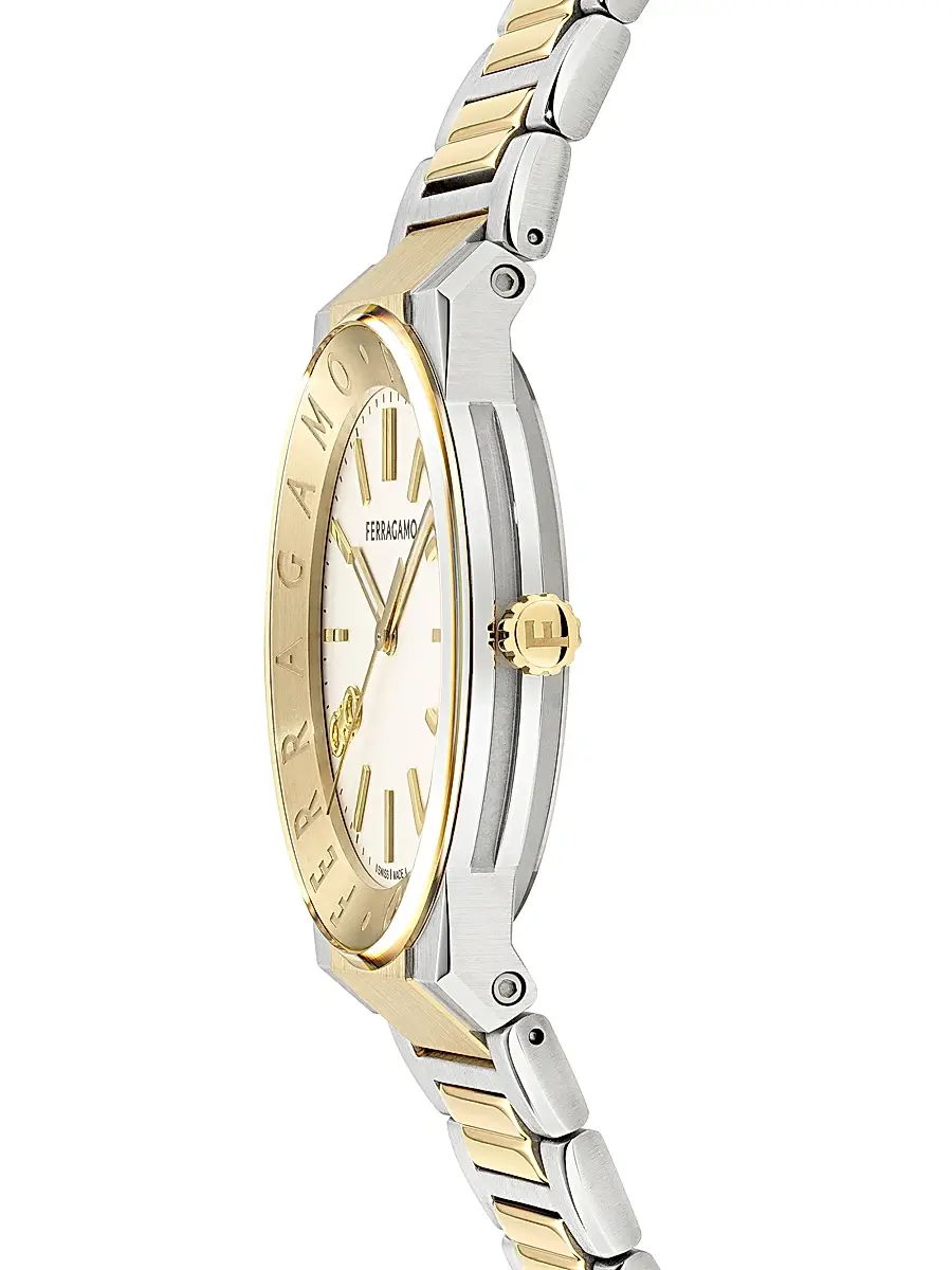 FERRAGAMO Men's Two-Tone Stainless Steel Logo Bracelet Watch/41MM - Two Tone | Thumbnail 2 FERRAGAMO Men's Two-Tone Stainless Steel Logo Bracelet Watch/41MM - Two Tone | Thumbnail 2