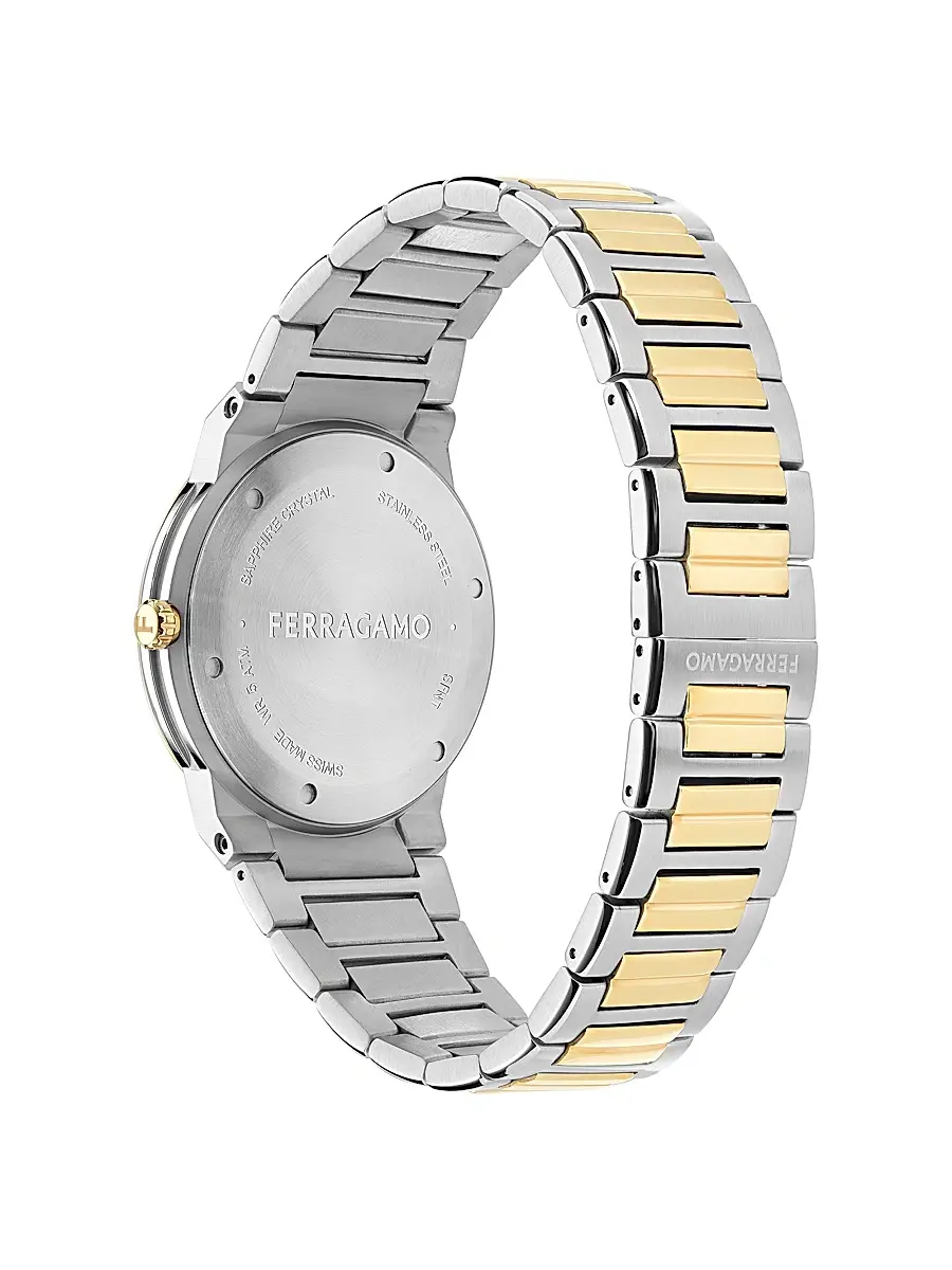 FERRAGAMO Men's Two-Tone Stainless Steel Logo Bracelet Watch/41MM - Two Tone | Thumbnail 3 FERRAGAMO Men's Two-Tone Stainless Steel Logo Bracelet Watch/41MM - Two Tone | Thumbnail 3