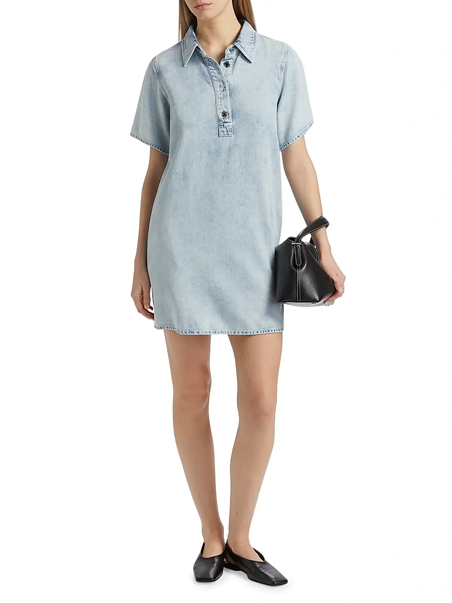 rag & bone Women's Ultra Featherweight Jocelyn Denim Mini Shirtdress | Thumbnail 2