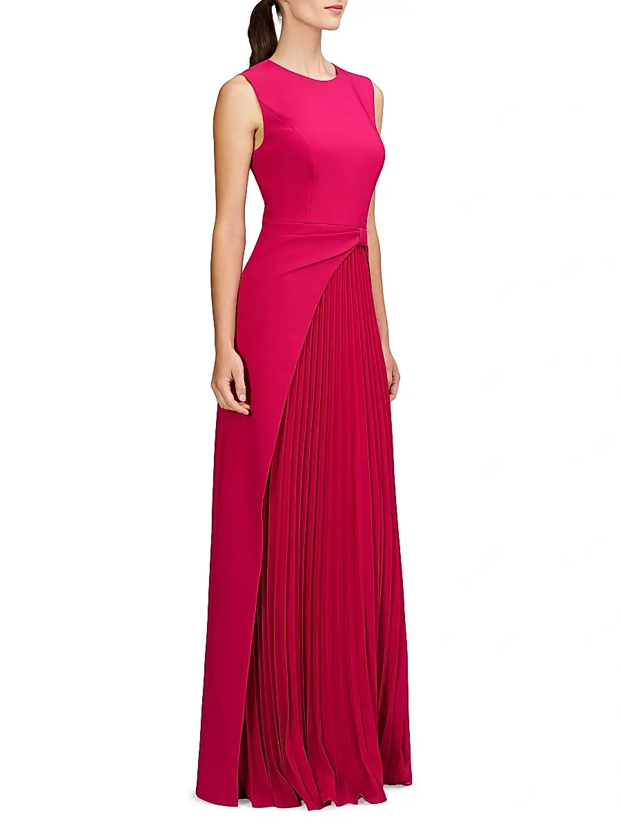 Kay Unger Women's Brielle Pleated Stretch-Crêpe Gown | Thumbnail 3 Kay Unger Women's Brielle Pleated Stretch-Crêpe Gown | Thumbnail 3