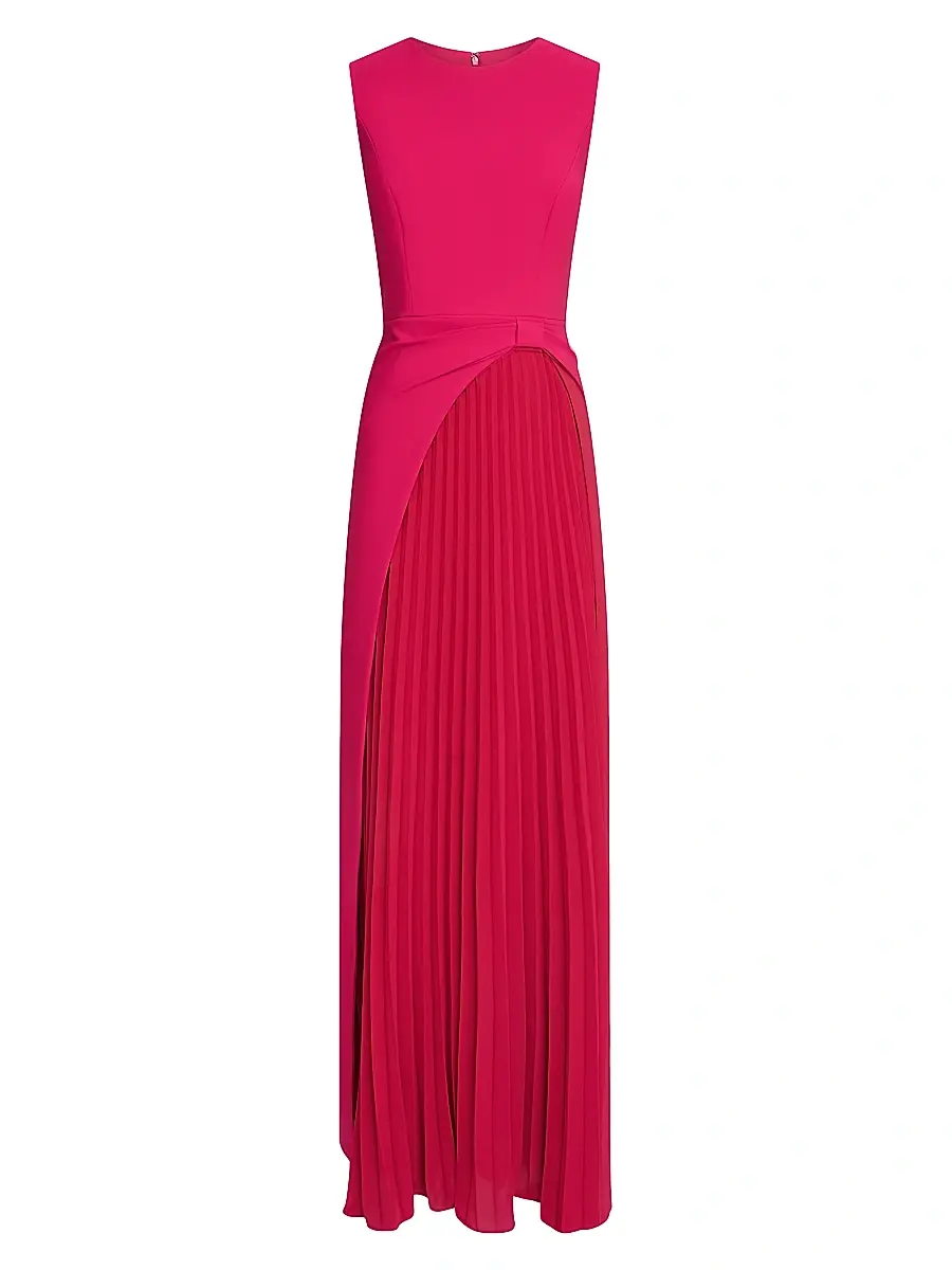 Kay Unger Women's Brielle Pleated Stretch-Crêpe Gown