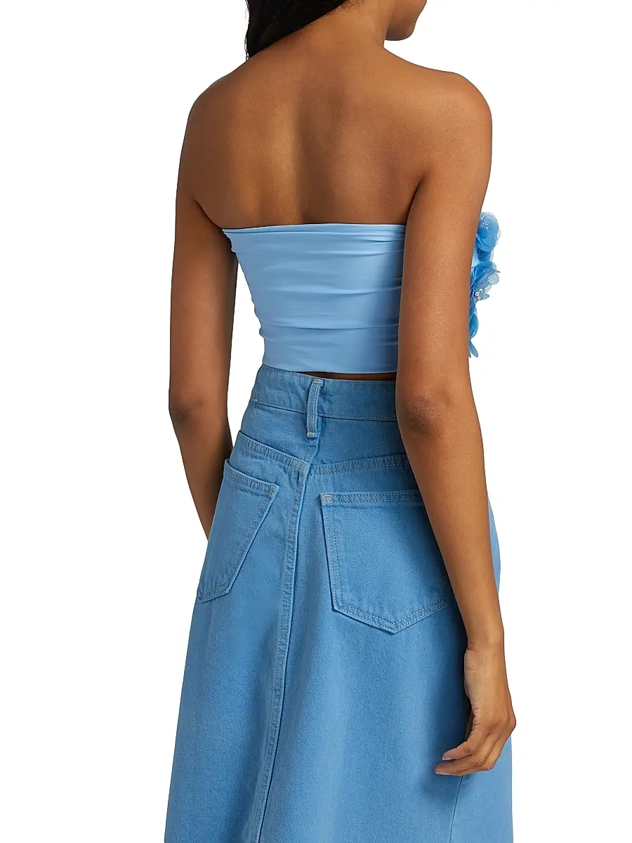 Mariandree Gaitan Women's Emily Embellished Flower Bandeau Crop Top | Thumbnail 5 Mariandree Gaitan Women's Emily Embellished Flower Bandeau Crop Top | Thumbnail 5