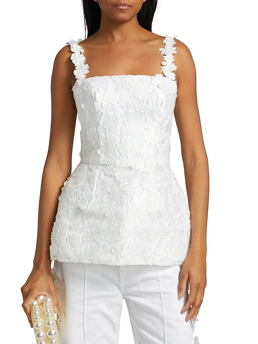 Mariandree Gaitan Women's Marie Floral Lace Peplum Top | Thumbnail 3 Mariandree Gaitan Women's Marie Floral Lace Peplum Top | Thumbnail 3