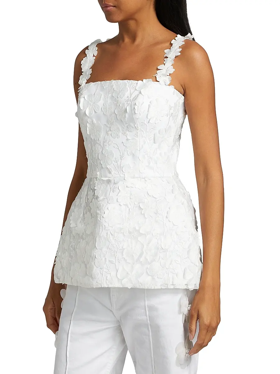 Mariandree Gaitan Women's Marie Floral Lace Peplum Top | Thumbnail 4 Mariandree Gaitan Women's Marie Floral Lace Peplum Top | Thumbnail 4