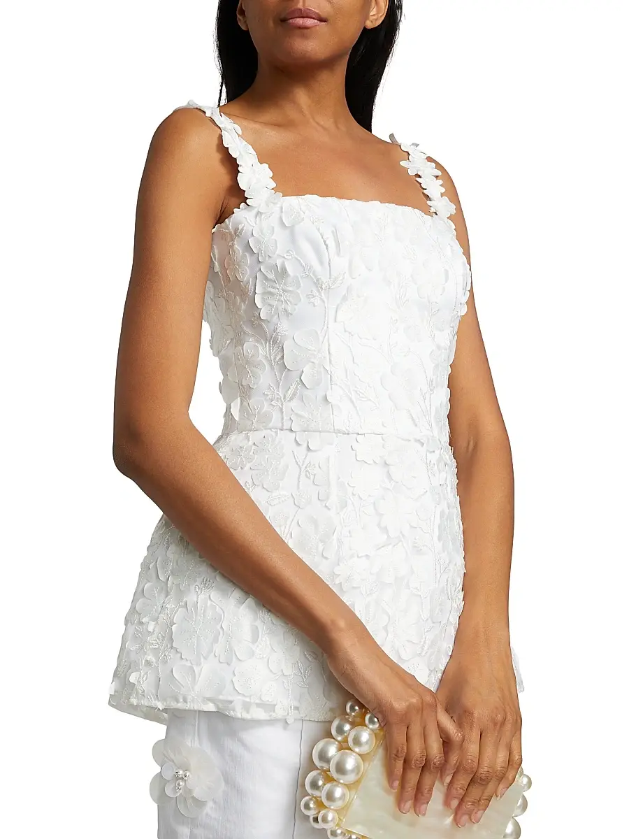 Mariandree Gaitan Women's Marie Floral Lace Peplum Top | Thumbnail 6 Mariandree Gaitan Women's Marie Floral Lace Peplum Top | Thumbnail 6
