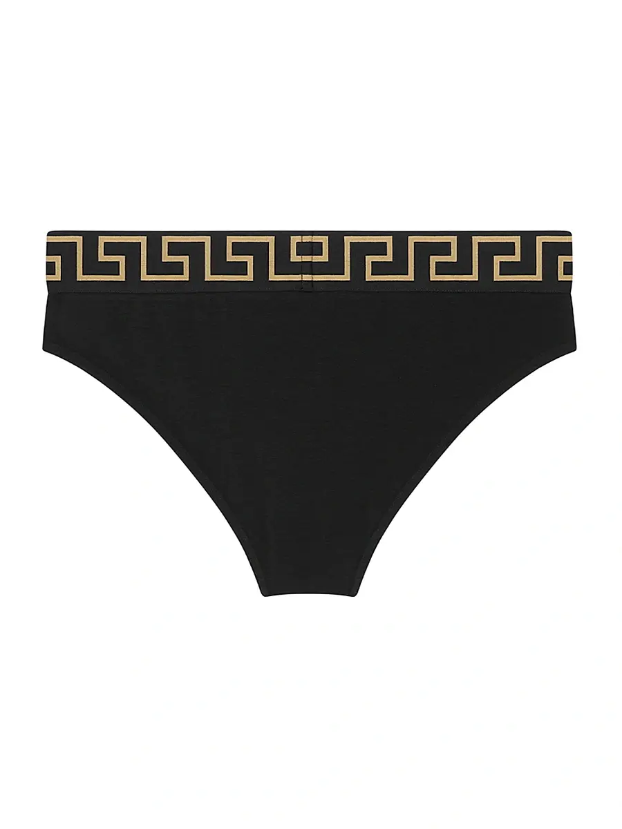 Versace Women's Stretch Cotton Logo Briefs | Thumbnail 2 Versace Women's Stretch Cotton Logo Briefs | Thumbnail 2