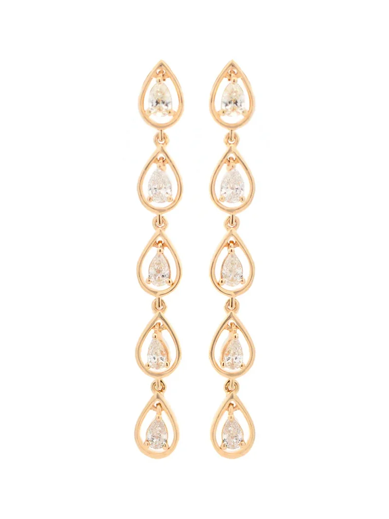 0.72ct Diamond 14K Gold Dangle Drop Earrings